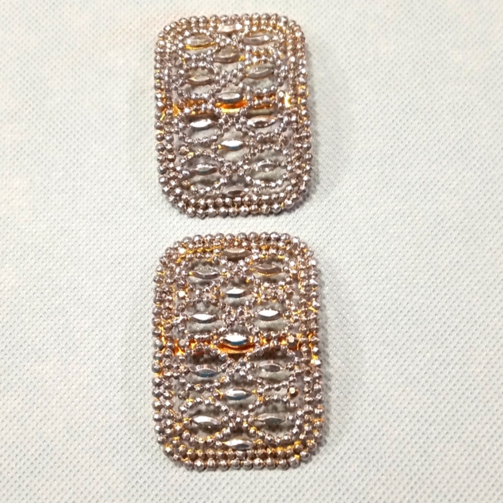 Victorian Shoe Clip Set Marcasite Cut Steel French Mid To Late 1800s